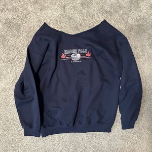Off the shoulder crew neck
